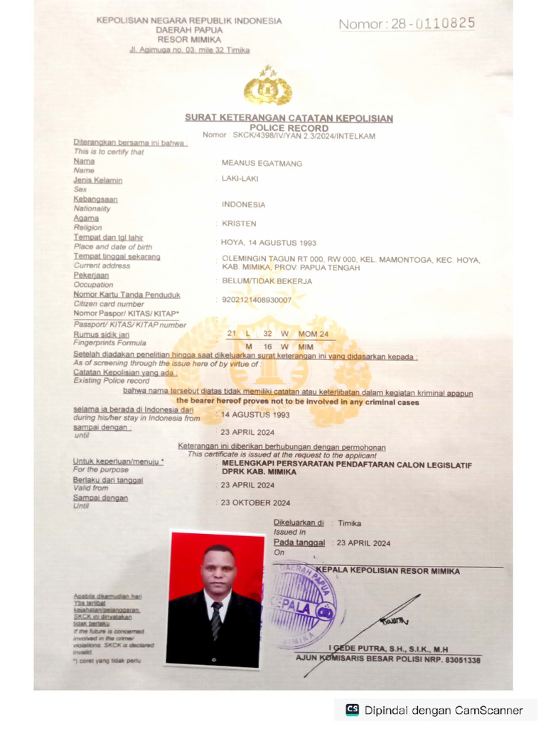 SKCK-C DPRK Mimika24 | PDF