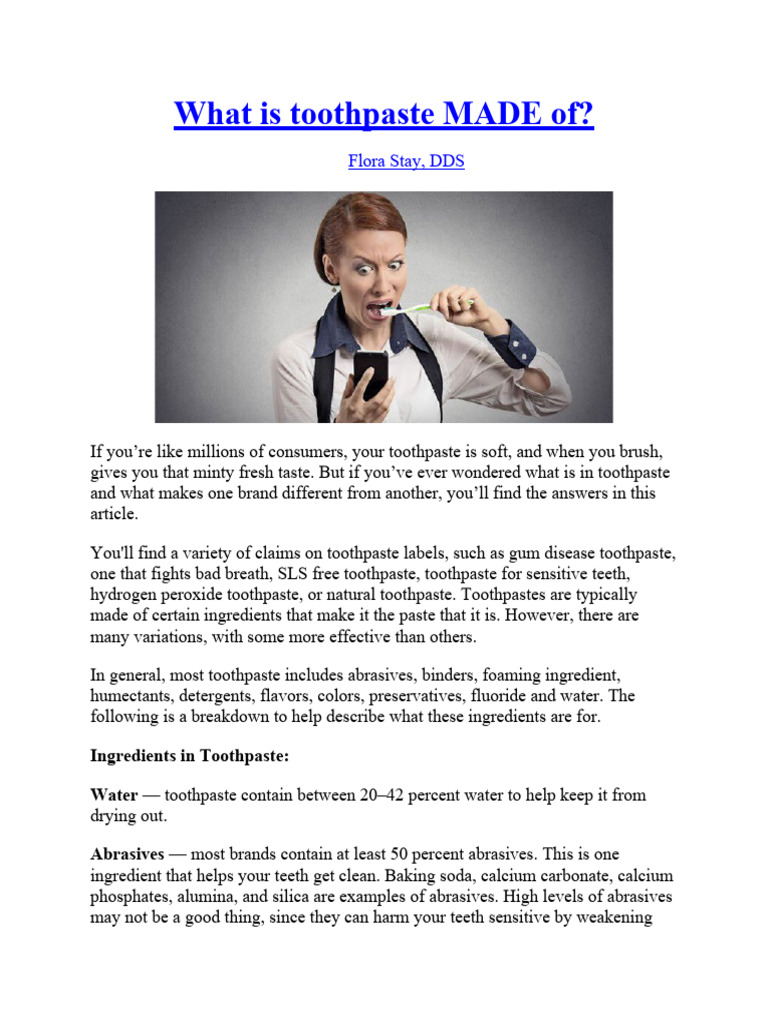 What Is Toothpaste MADE of | PDF | Career & Growth | Wellness