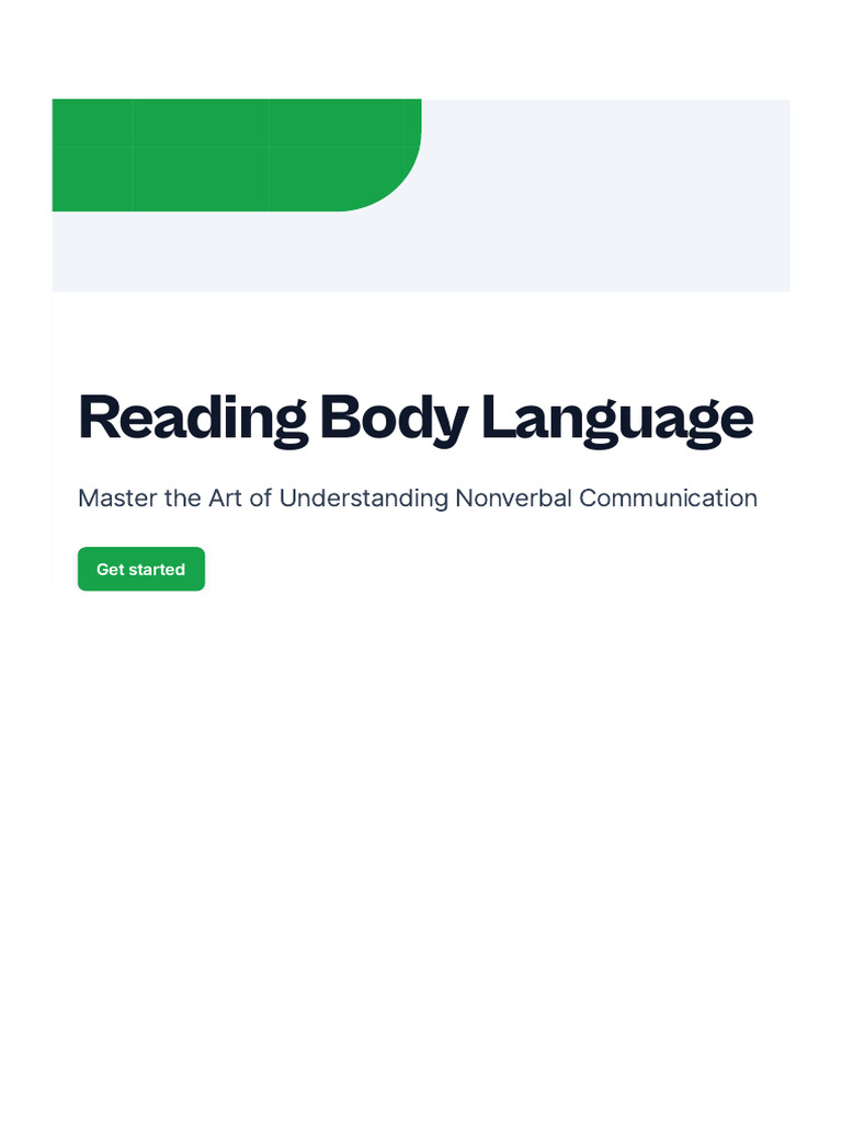 Reading Body Language | PDF | Nonverbal Communication | Body Language