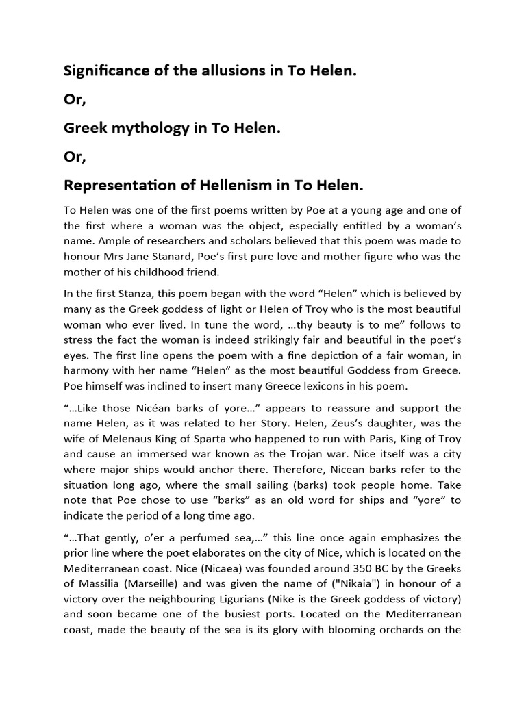 Allusions to Greek Mythology in 