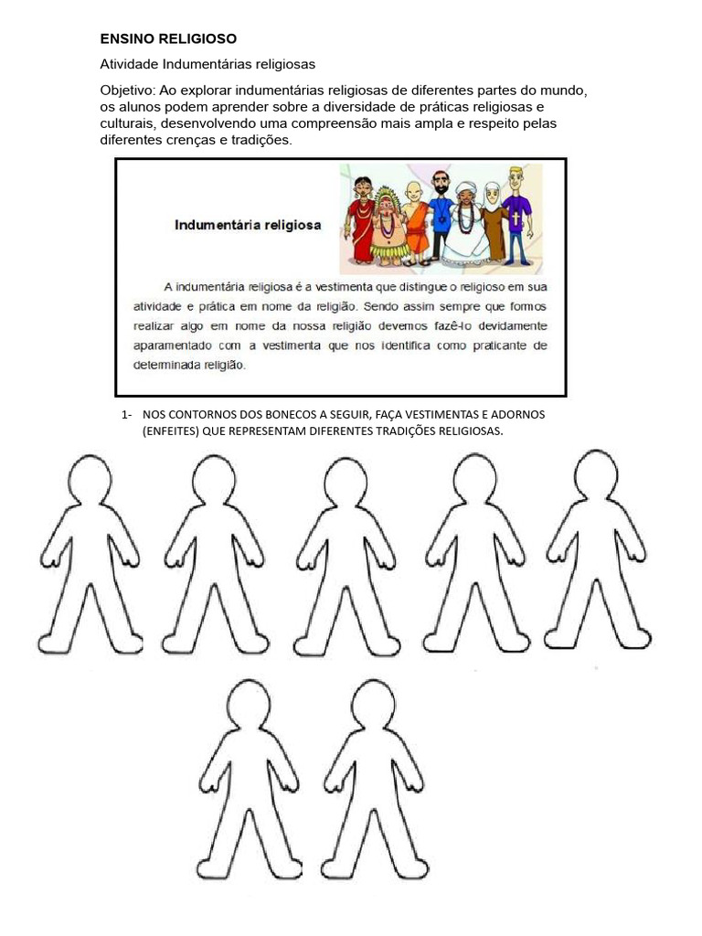 Ensino Religioso Atividade 3 Ano | PDF | Religião e Espiritualidade