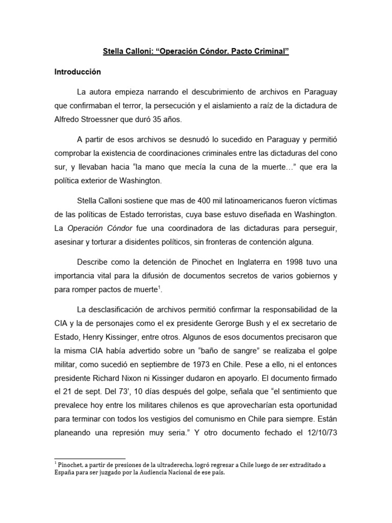 Operación Cóndor: Terror y complicidad EEUU | PDF | Capitalismo ...