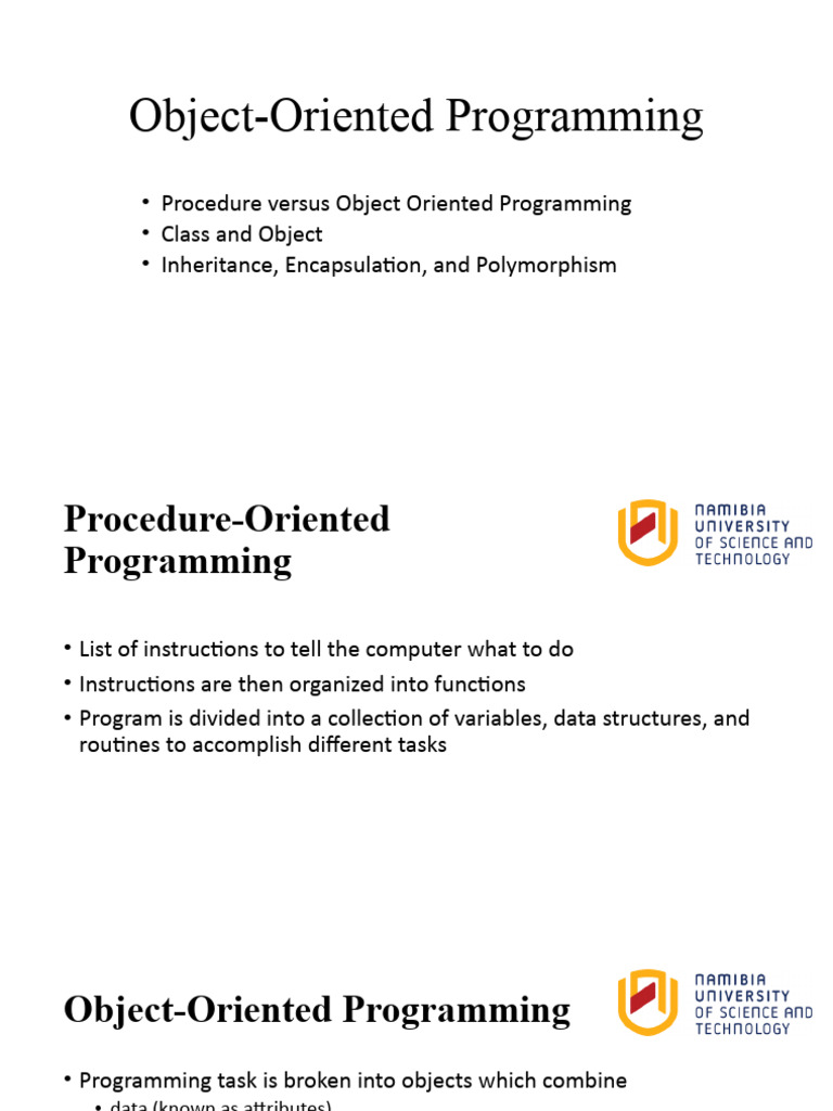 Object Oriented Programming | PDF | Method (Computer Programming ...