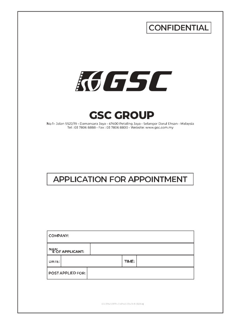 GSC Job Application Form | PDF | Family