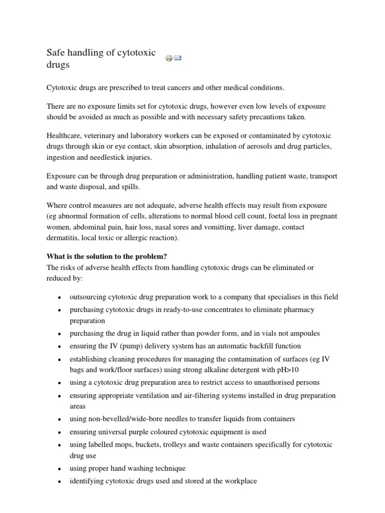 Safe Handling of Cytotoxic Drugs Chemotherapy Personal Protective