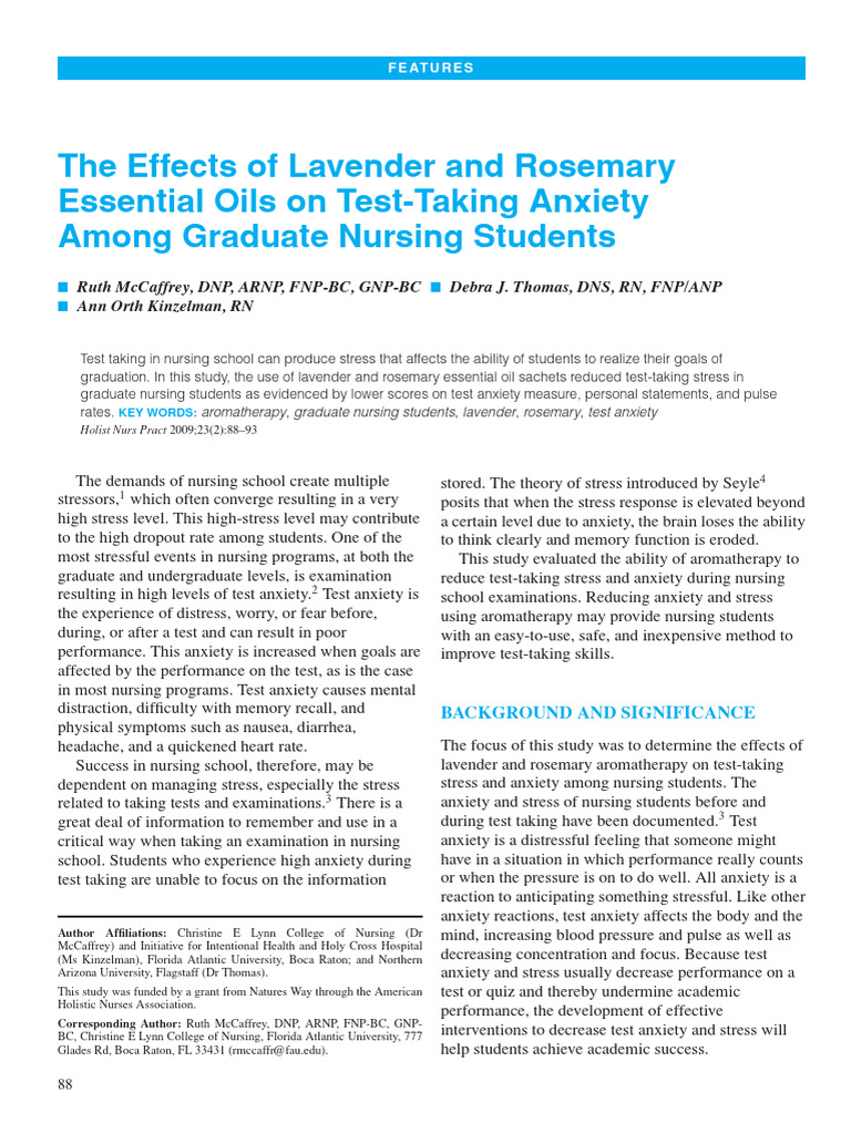 The Effects of Lavender and Rosemary Essential Oils On Test-Taking ...