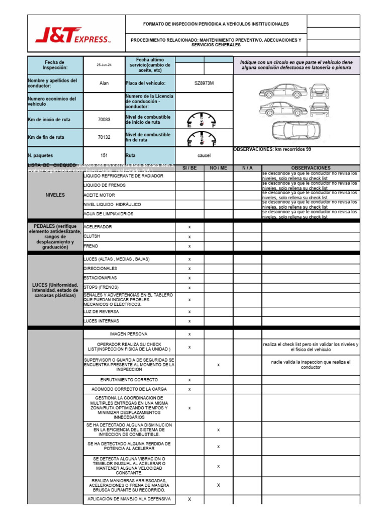 AUDITORIA VEHICULAR Alan | PDF | Industria automotriz | Tecnología de ...