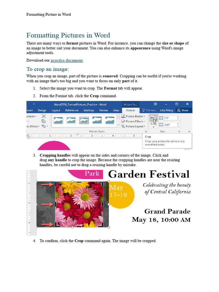 picture format in microsoft word