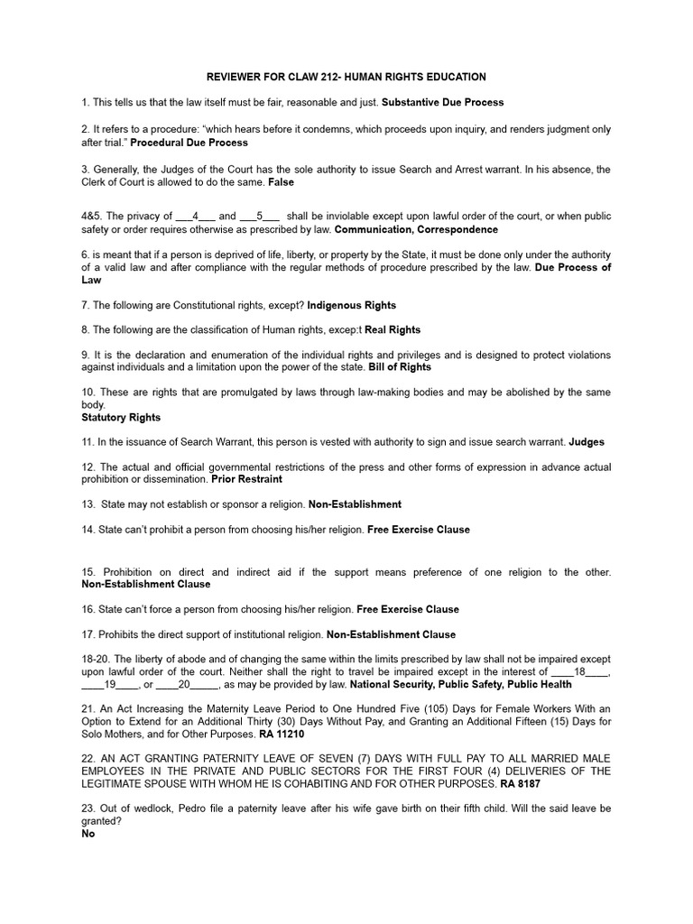 Human Rights Education Overview | PDF | Search And Seizure | Search Warrant