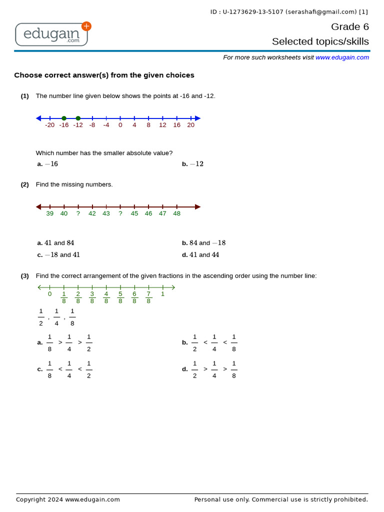 Grade6 1273629 13 5107.q | PDF | Numbers | Discrete Mathematics