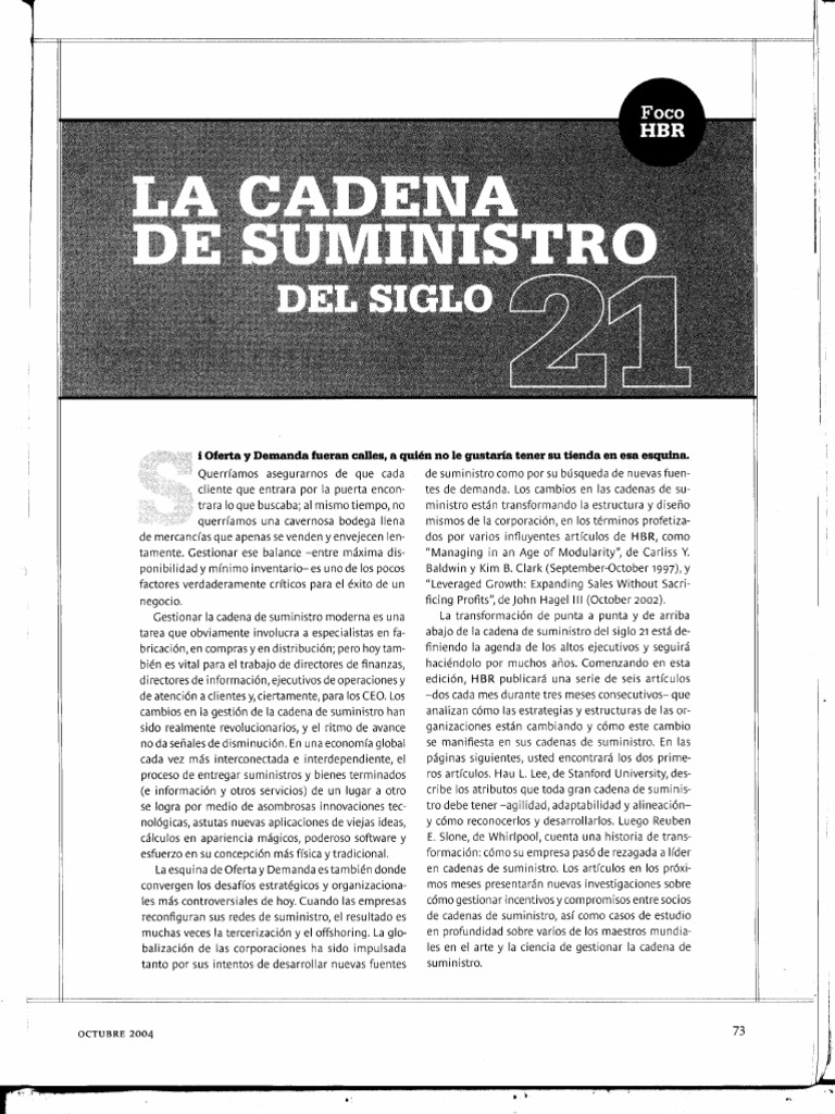 Lectura La Cadena de Suministro Triple A | PDF