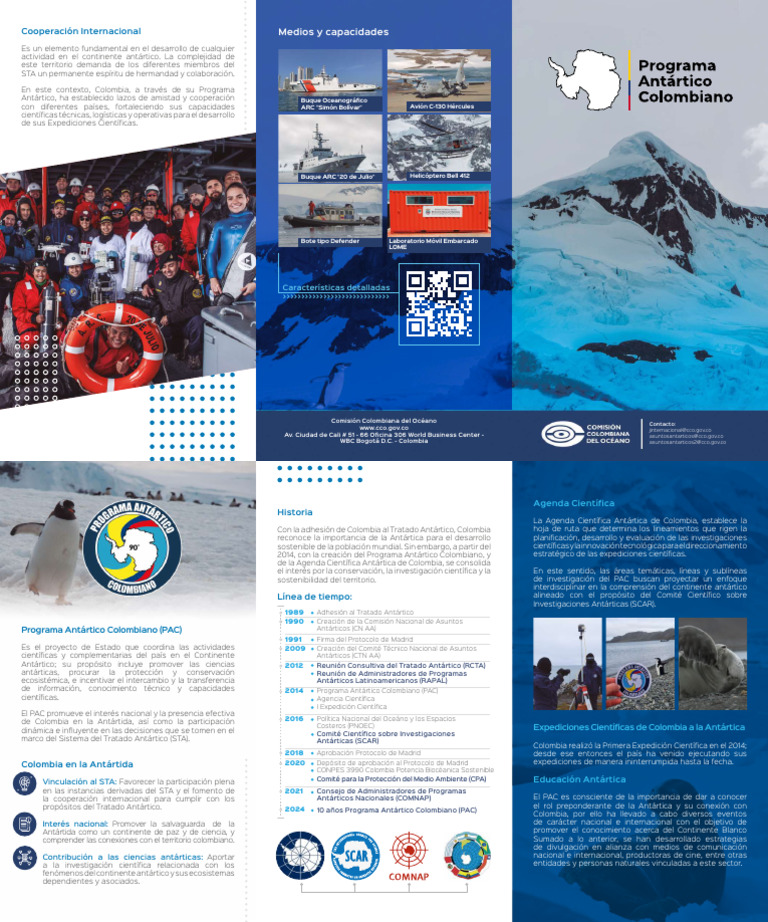 FolletoPrograma Antártico Colombiano PDF Colombia Antártida
