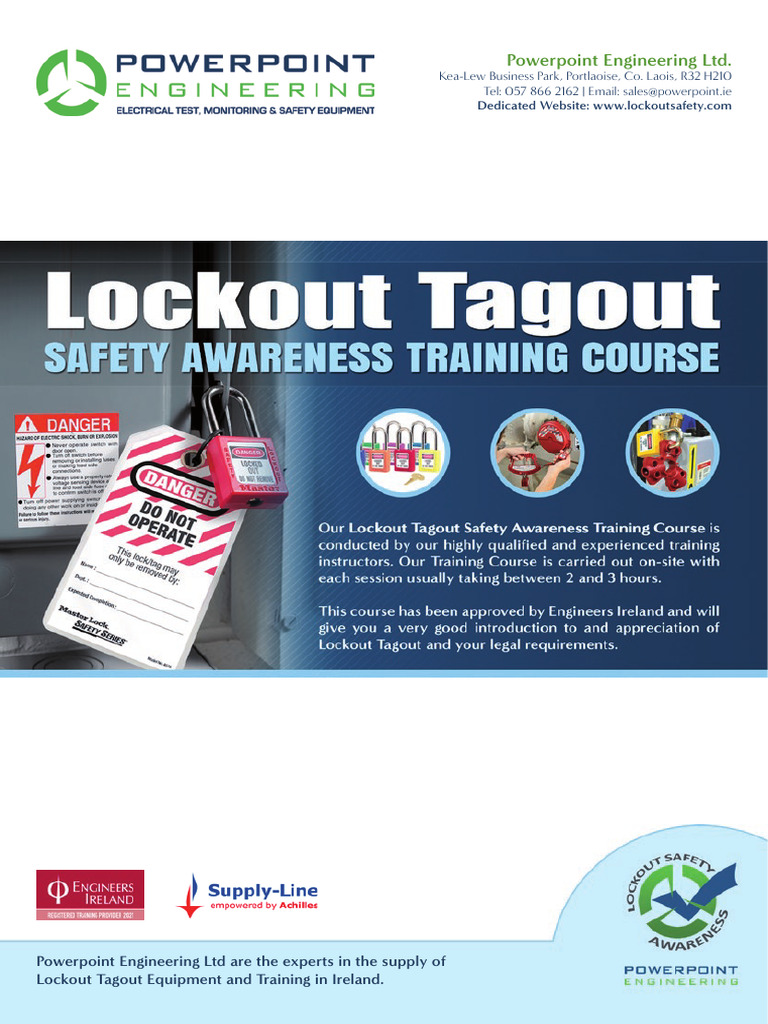 Lockout Tagout Safety Training Guide | PDF | Valve | Electrical Connector