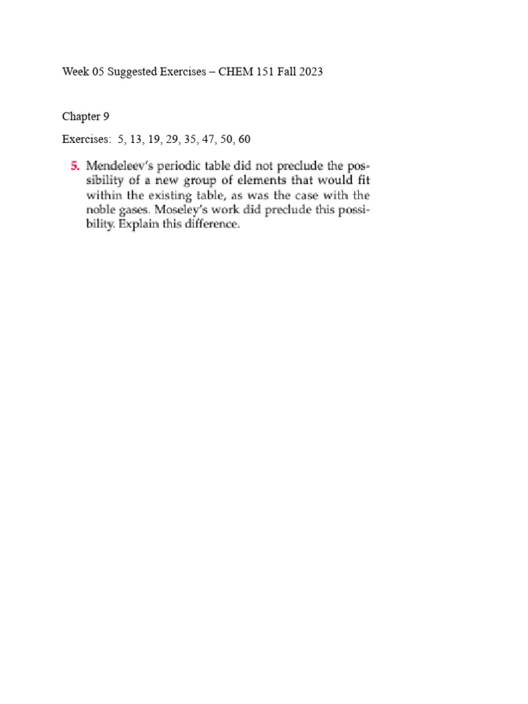Week 05 Suggested Exercises | PDF