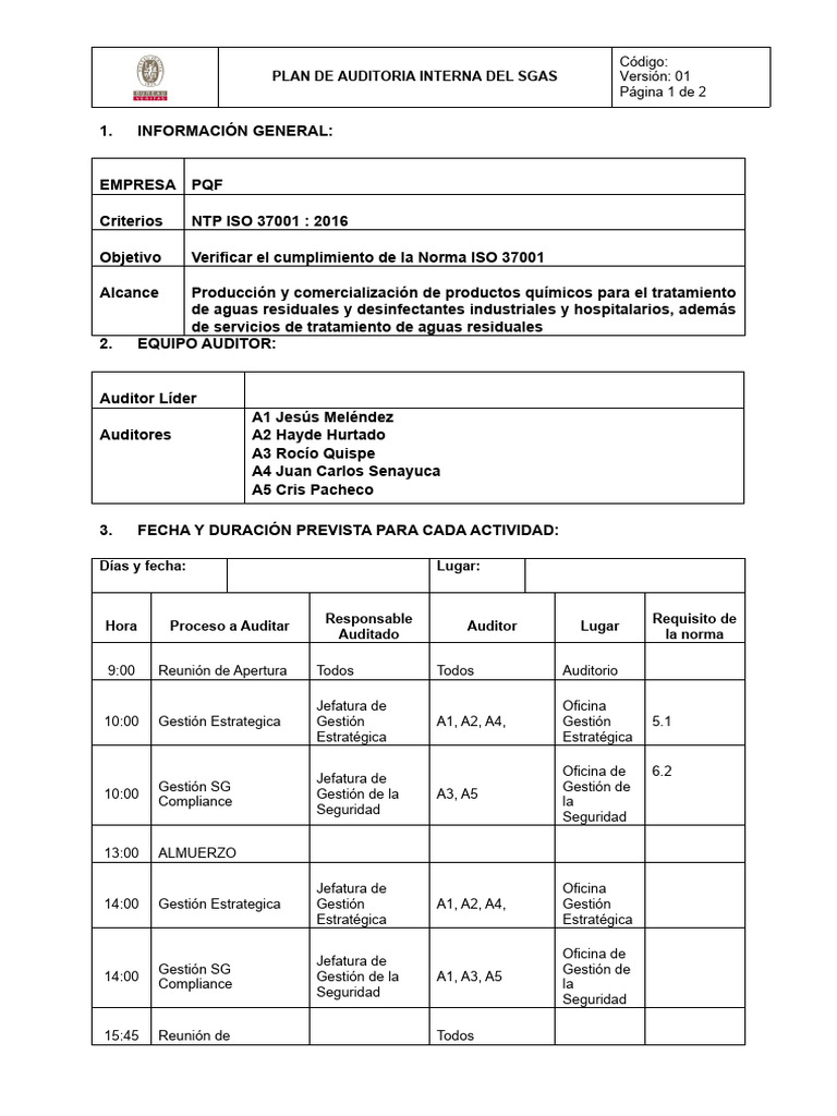Plan de Auditoría | PDF | Auditoría | Business