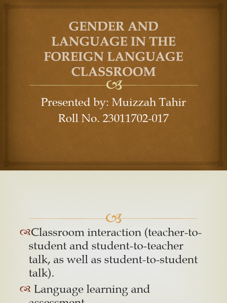 Gender and Language in The Foreign Language | PDF | Teachers | English ...