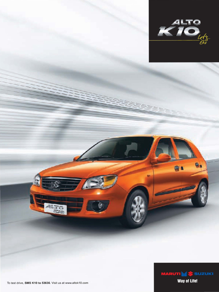Alto K10 2012 Model Specifications | PDF | Wheeled Vehicles | Motor Vehicle