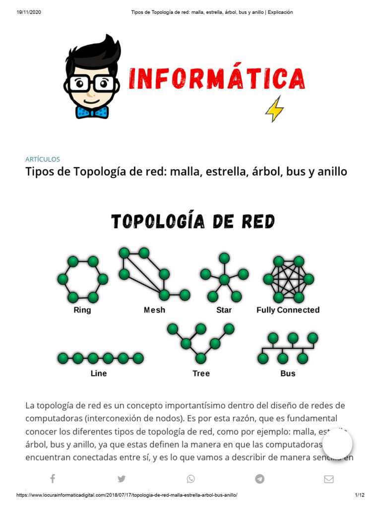 Tipos de Topología de red_ malla, estrella, árbol, bus y anillo ...