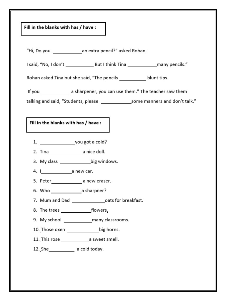Has and have pdf