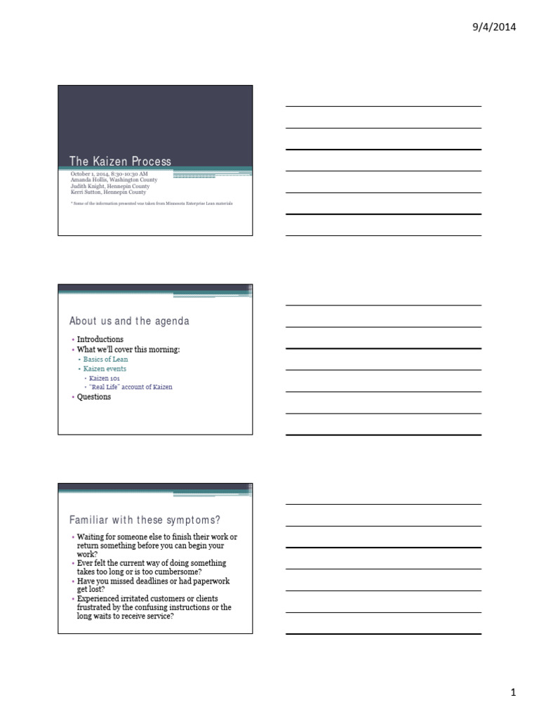 Kaizen Training Overview and Insights | PDF | Lean Manufacturing | Business