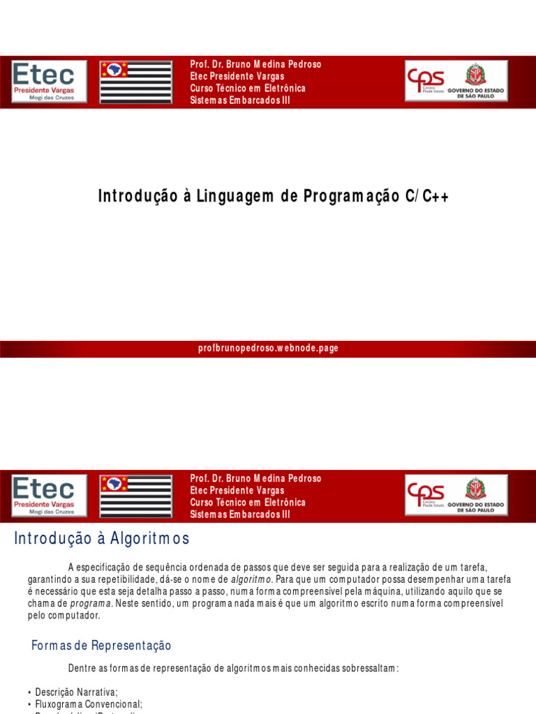 Algoritmos em C/C++: Introdução e Exemplos | PDF | Algoritmos | C ...