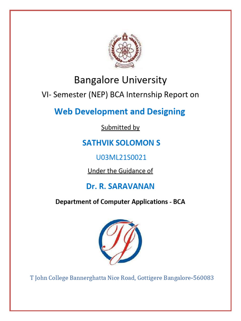 BCA Internship Report: Web Development | PDF | Java Script | Web ...