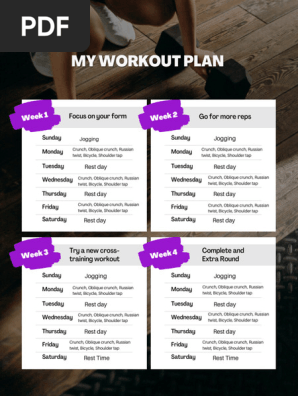 Gym Fitness Workout Challenge Planner