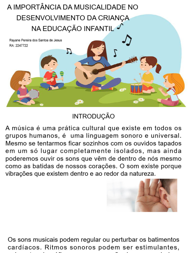 A Importância Da Musicalidade No Desenvolvimento Da Criança | PDF ...