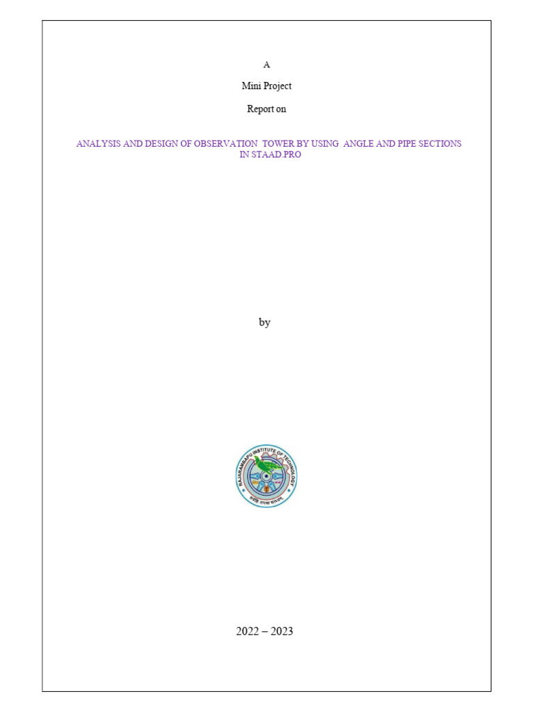 Observation Tower Design Analysis in STAAD.PRO | PDF | Beam (Structure ...