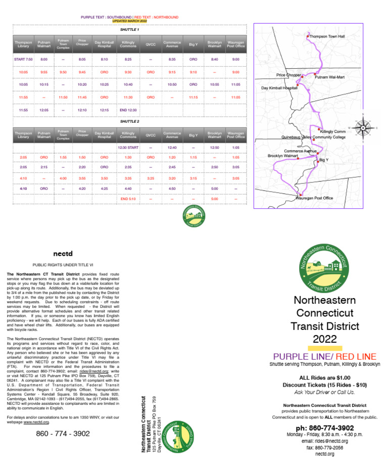 RedPurple Line Schedule 2 Shuttles Updated 32022 | PDF | Transport ...
