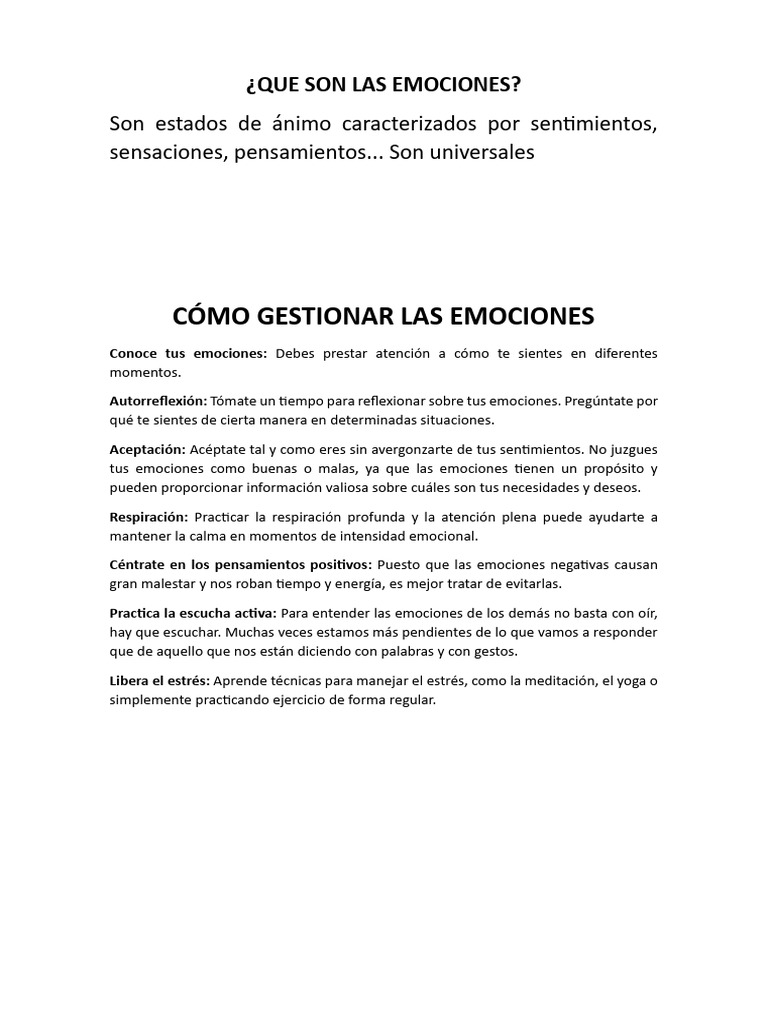 Las Emociones | PDF | Crecimiento personal y profesional | Relaciones ...