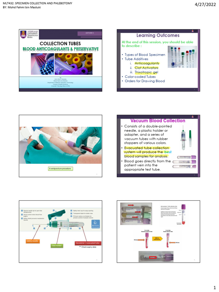 Blood Specimen Collection Guide | PDF | Blood Plasma | Coagulation