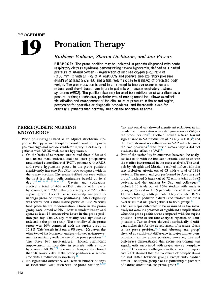 Pronation Therapy | PDF
