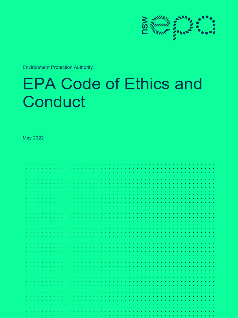 22p3811 Epa Code of Ethics and Conduct | PDF | Conflict Of Interest ...