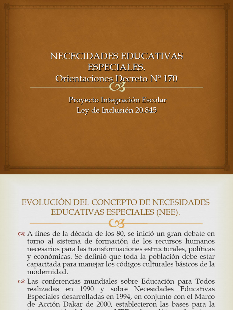 Orientaciones Decreto 170 | PDF | Inclusión (Educación) | Evaluación