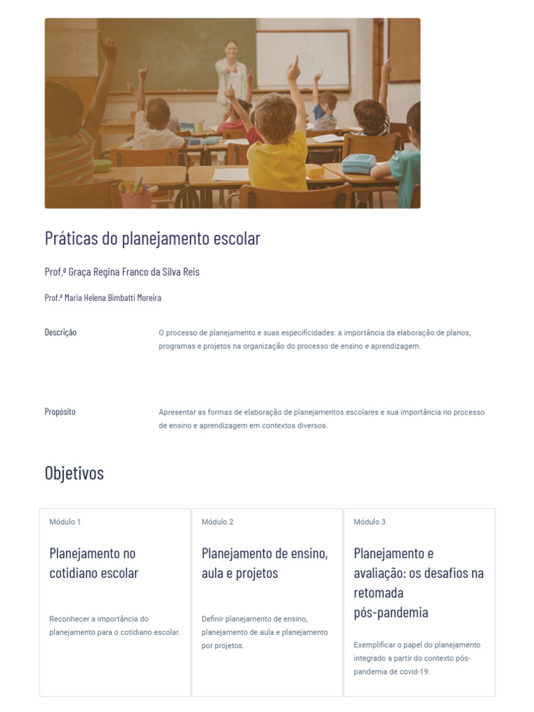 Importância do Planejamento Escolar | PDF | Pedagogia | Aprendizado