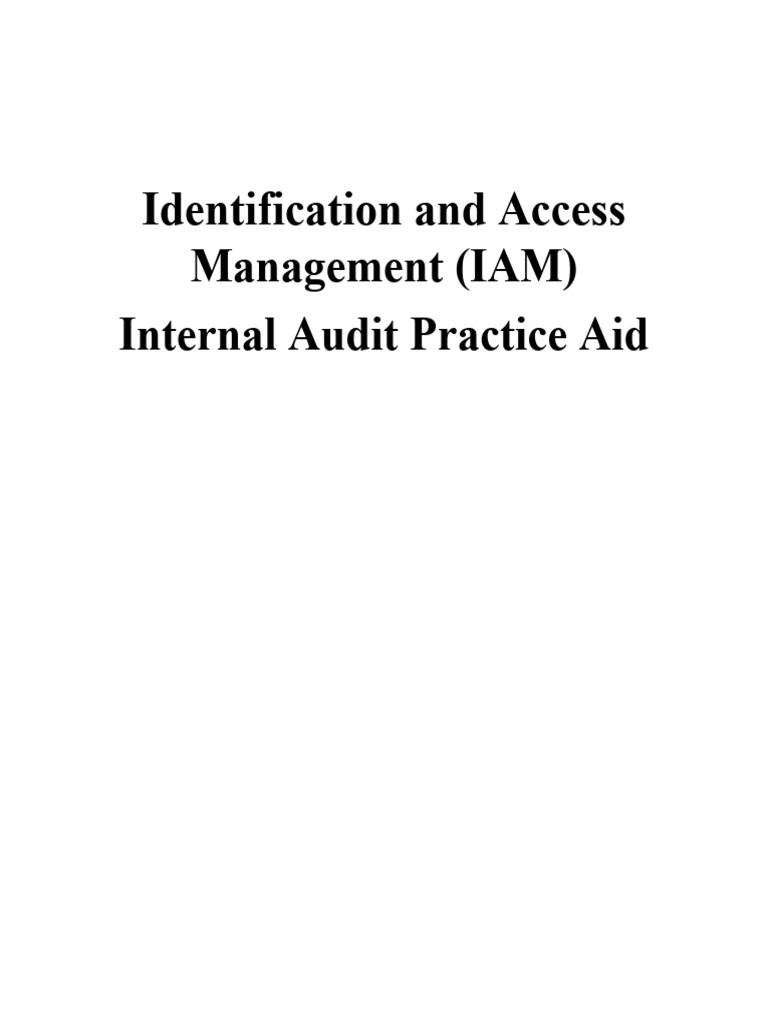 Identification and Access Management Practice Aid | PDF ...