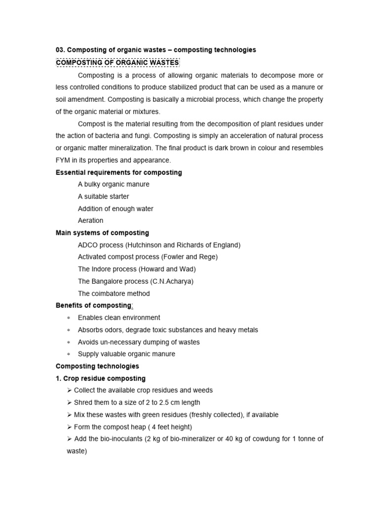 Composting Methods & Technologies | PDF | Compost | Manure