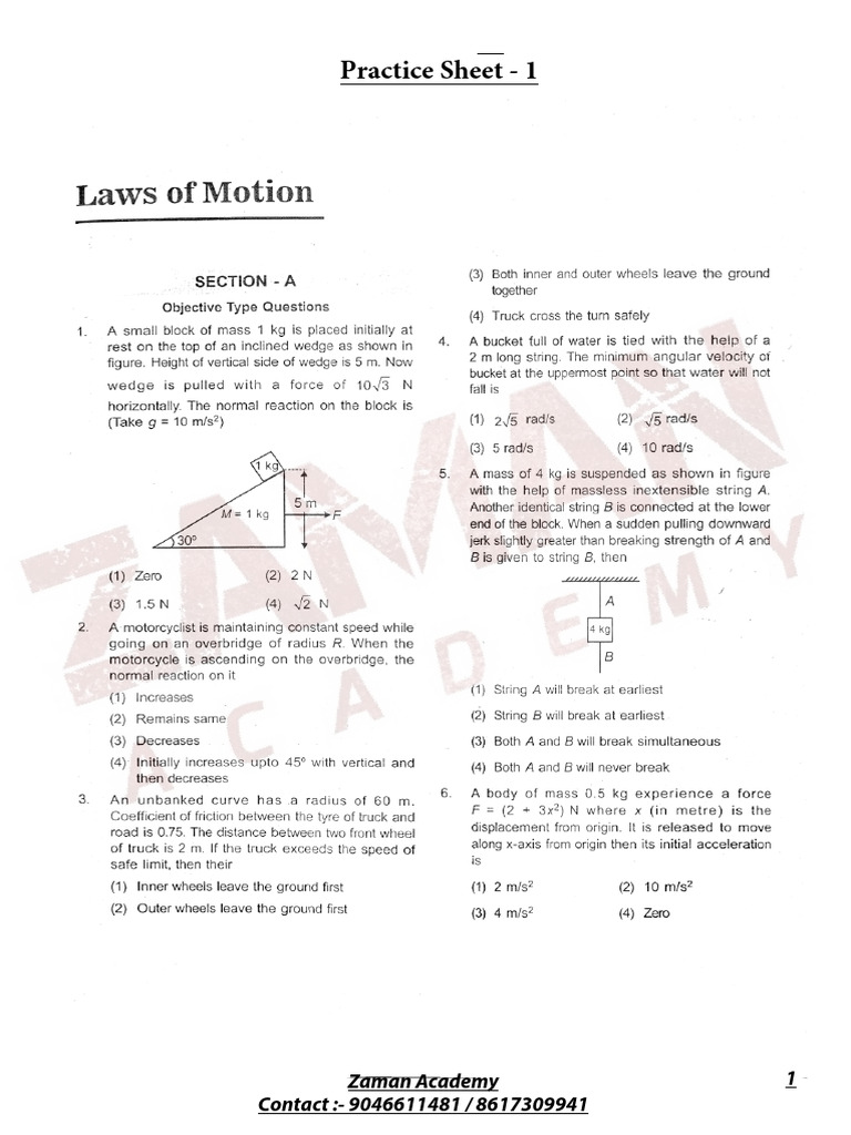 Zaman Academy Practice Sheet 1 | PDF | Wellness | Lifestyle