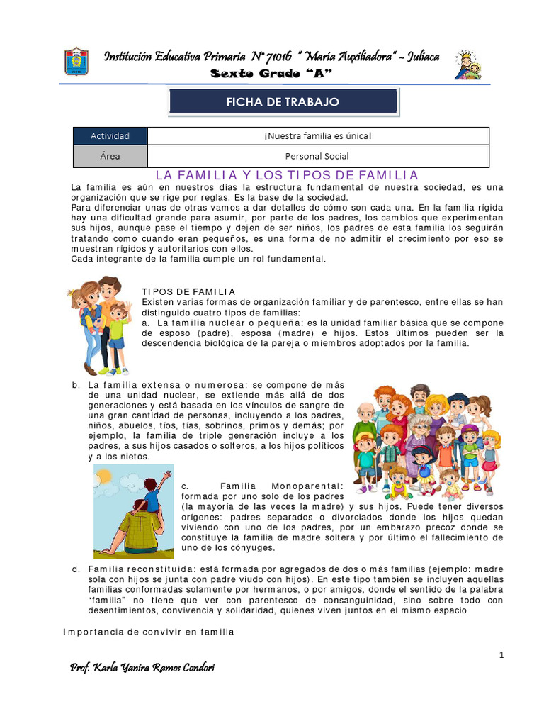 Tipos de Familias y su Importancia | PDF | Familia