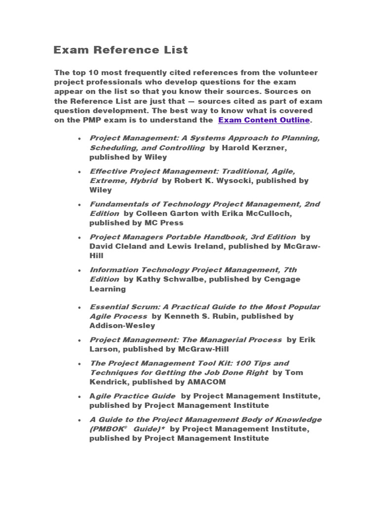 Exam Reference List | PDF | Career & Growth | Business