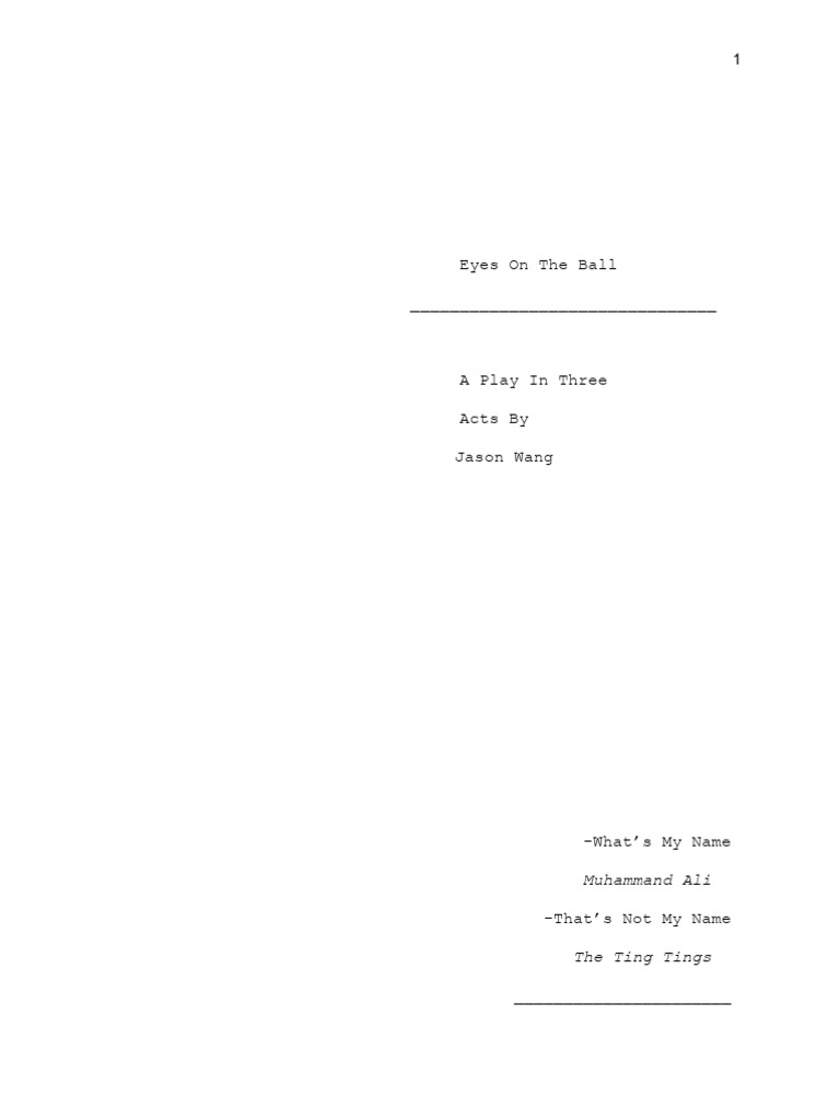 Eyes On The Ball Draft Play Pdf Table Tennis