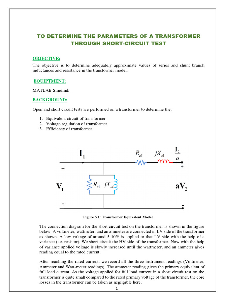 Transformer Short-Circuit Test Guide | PDF | Transformer | Electrical ...
