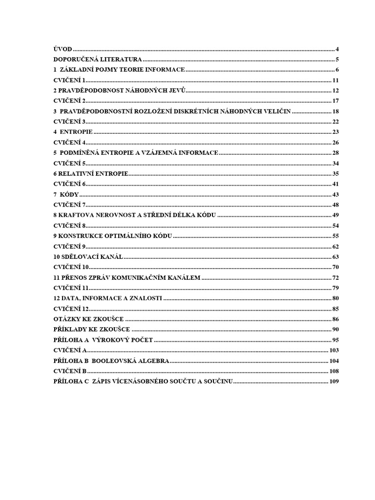 Teorie Informace | PDF