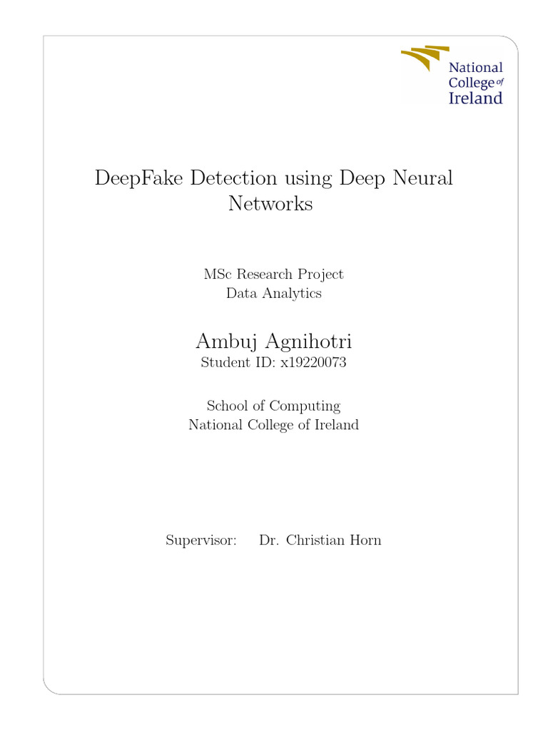 DeepFake Detection with Neural Networks | PDF | Data Mining ...