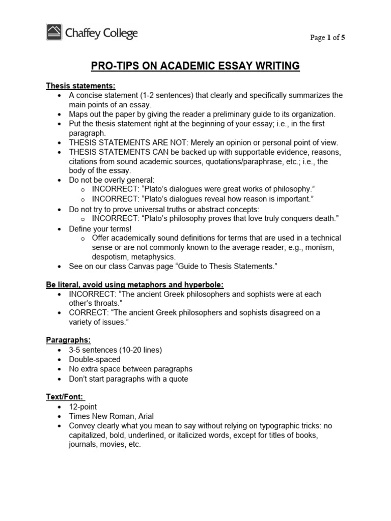 Guide For Essay Writing | PDF | Essays | Plato