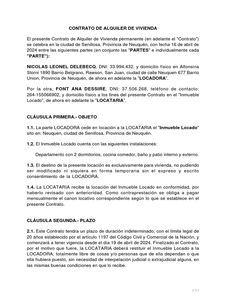 Contrato de alquiler de vivienda segun dnu pdf ndice de precios al