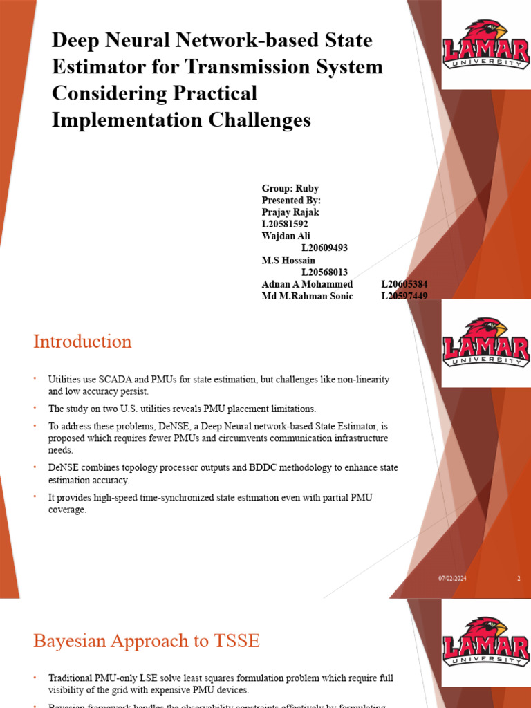 Deep Neural Network-Based State Estimator For Transmission System | PDF ...