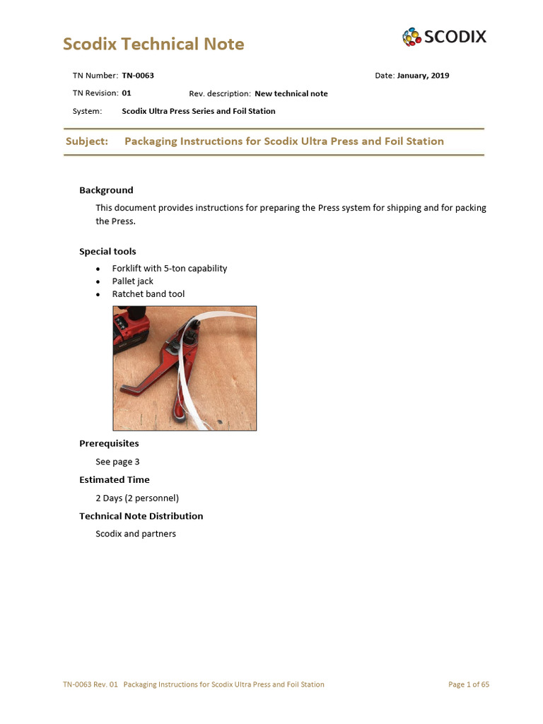 TN 0063 01 Ultra Press Packaging Instructions 1 | PDF | Pallet ...
