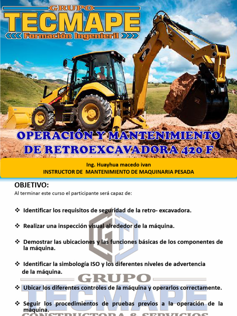 Operación y Mantenimiento de Retroexcavadora | PDF | Cambiar | Coche